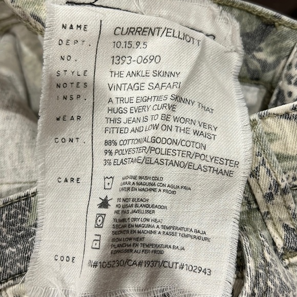 Current Elliott very pretty size 25 Ankle skinny in Vintage Safari - Picture 6 of 12
